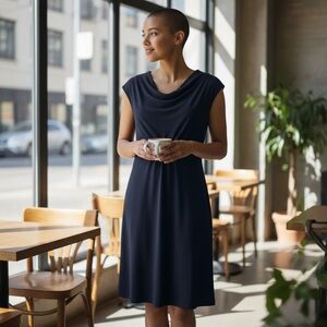 Banana Republic Midnight Blue Silk Midi Dress